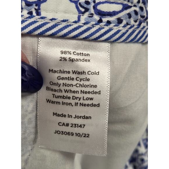 Talbots Blue Paisley Cuffed Relaxed Chino Pants Size 10 - Picture 4 of 5